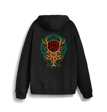 Black Printed Sweater Back