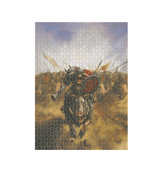 White Warhammer The Old World Orc & Goblin Tribes 1000 Piece Jigsaw Puzzle