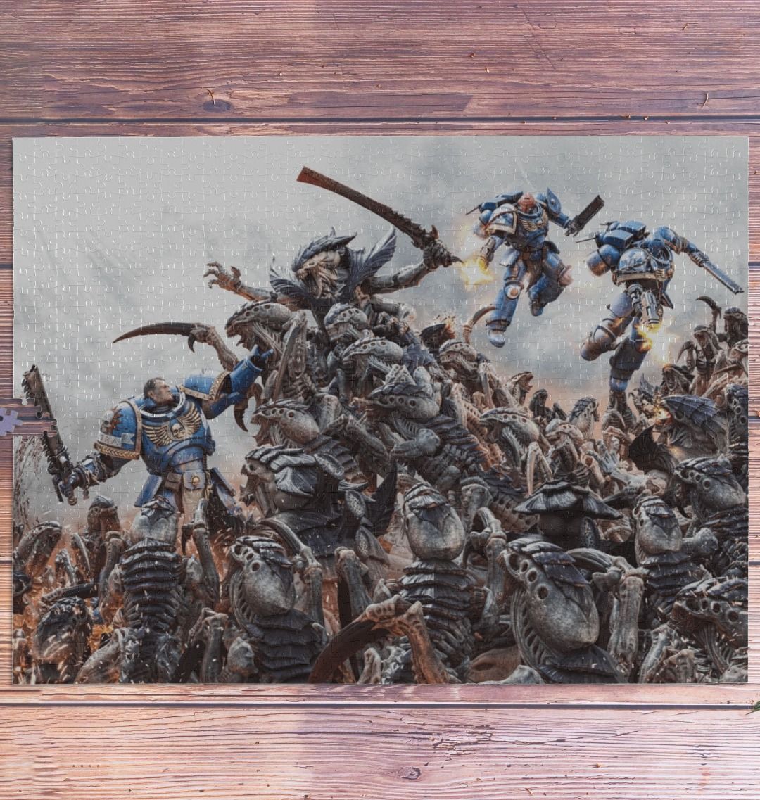 Warhammer 40,000: Space Marine 2 Tyranid Swarm Art 1000 Piece Jigsaw Puzzle