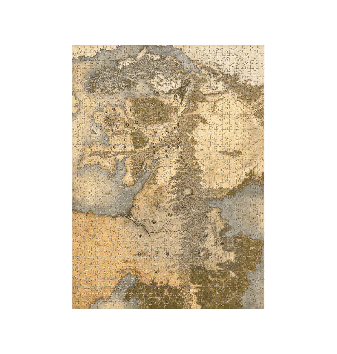 White Warhammer The Old World Map 1000 Piece Jigsaw Puzzle