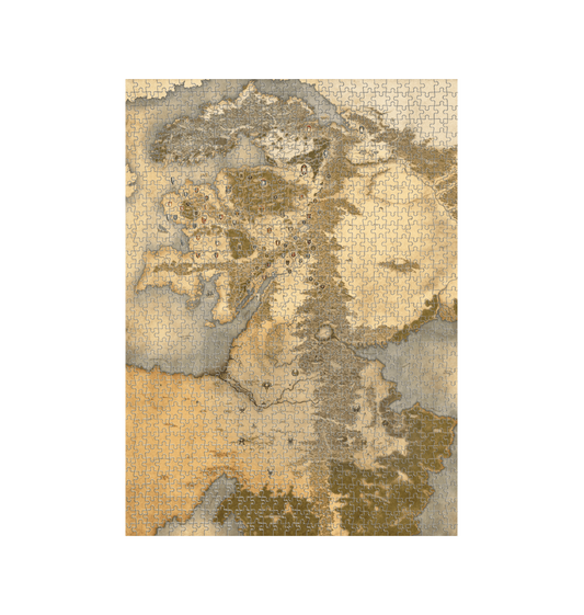 White Warhammer The Old World Map 1000 Piece Jigsaw Puzzle