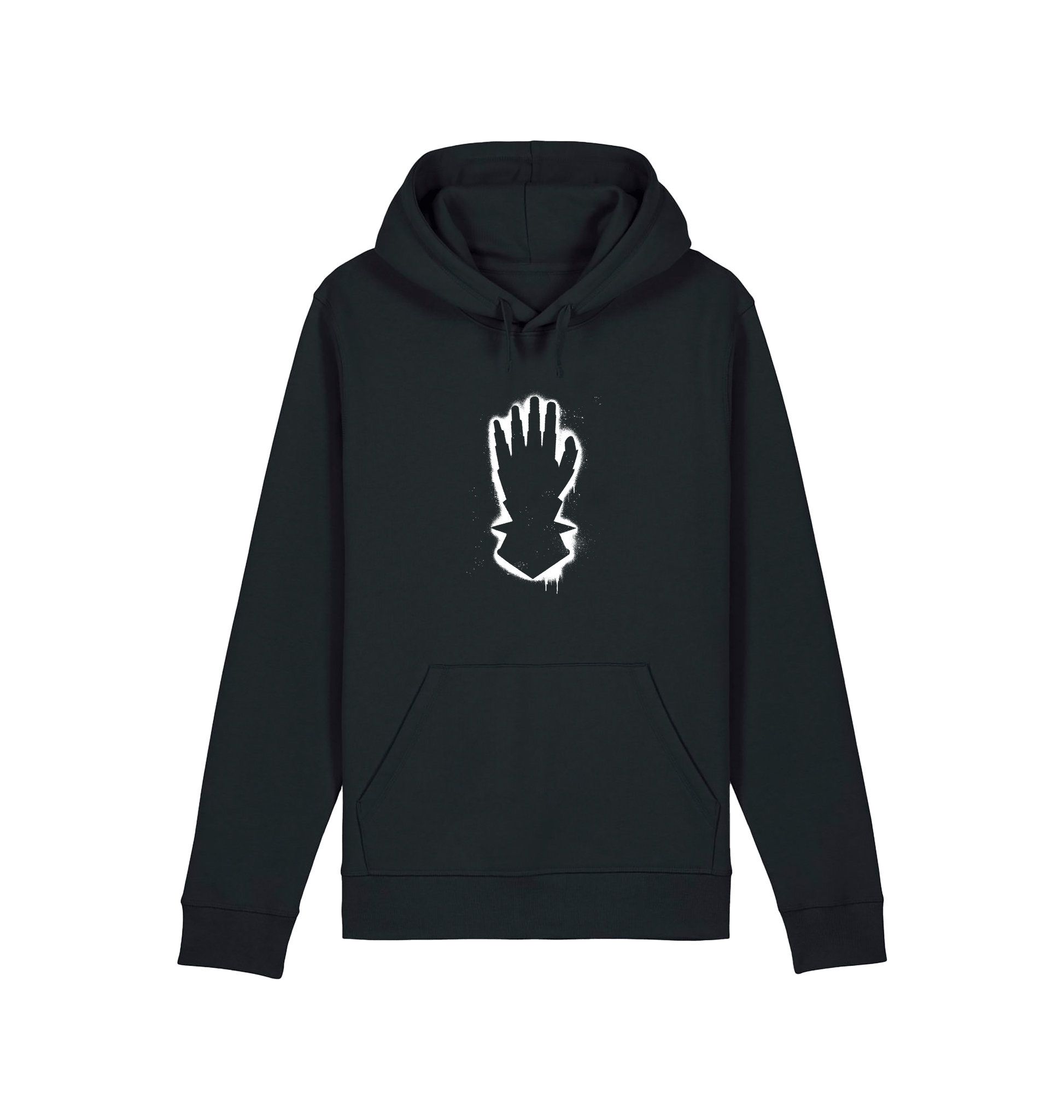 Black Printed Hoody Front