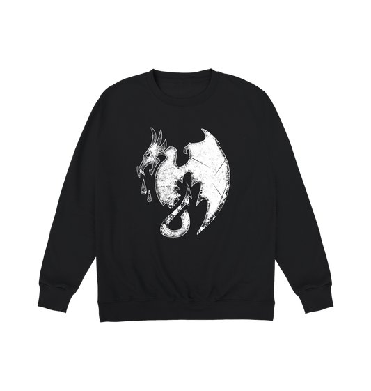 Deep Black Printed Sweater Front