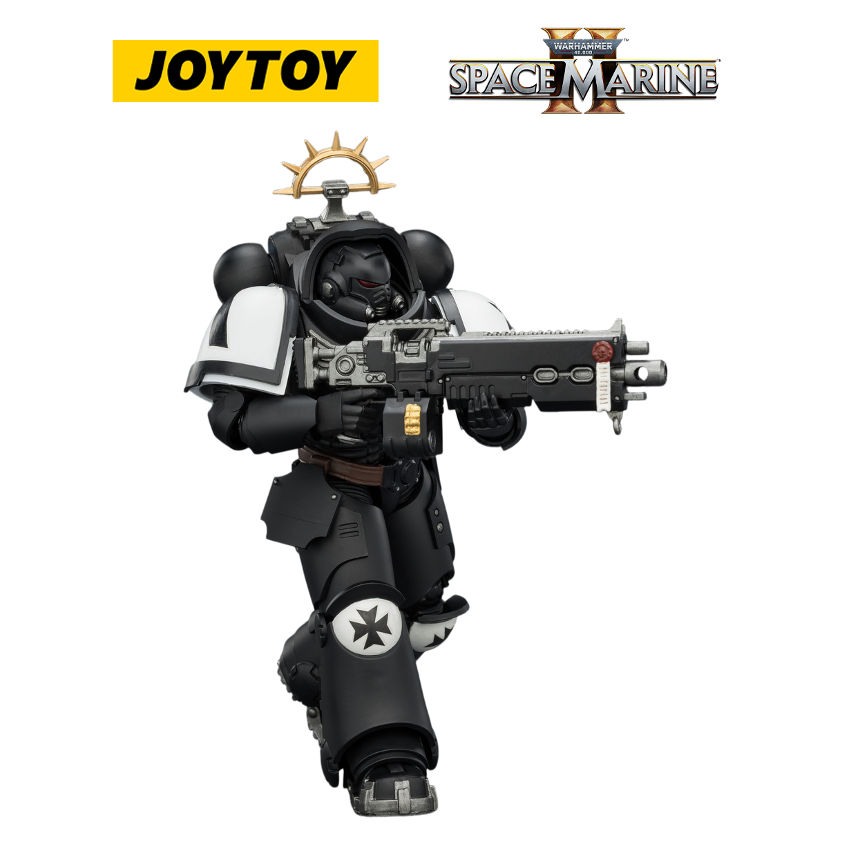 JOYTOY Warhammer 40,000: Space Marine 2 - Game Edition Black Templars Heavy Intercessor with Heavy Bolt Rifle and Bolt Pistol (1/18 Scale) Preorder