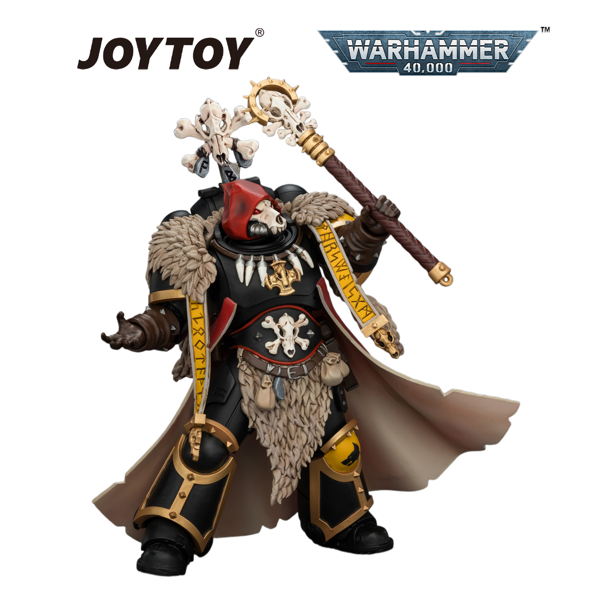 JOYTOY Warhammer 40,000 - Space Wolves, Wolf Priest with Absolvor Bolt Pistol and Crozius (1/18 Scale) Preorder