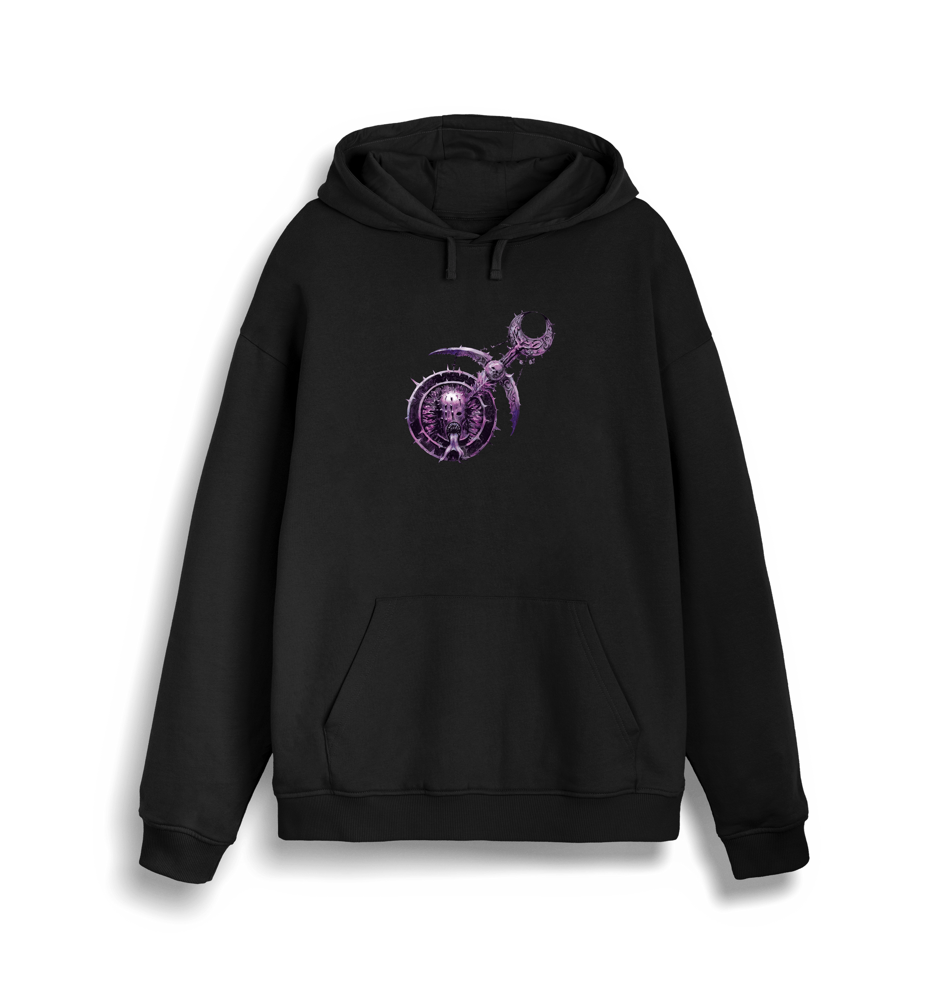 Black Printed Sweater Front