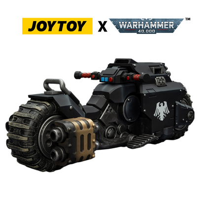 JOYTOY Warhammer 40,000 - Raven Guard, Raider-pattern Combat Bike with twin-linked bolt rifles (1/18 Scale) Preorder