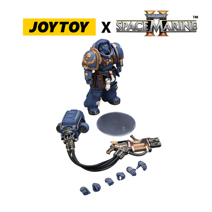 JoyToy Warhammer 40,000 Space Marine 2 Action Figure -  Ultramarines, Heavy Artificer Armour, with Relic Multi-Melta (1/18 Scale) Preorder
