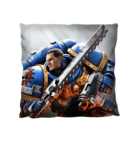 White Warhammer 40,000: Space Marine 2 Cover Art Cushion