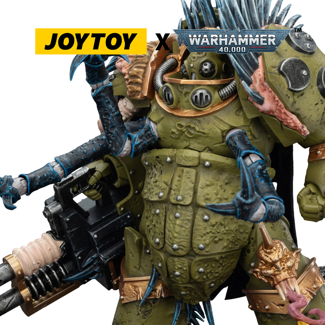 JoyToy Warhammer 40,000 Action Figure - Death Guard, Blightlord Terminator 1 with Reaper Autocannon and Bubotic Blade (1/18 Scale) Preorder