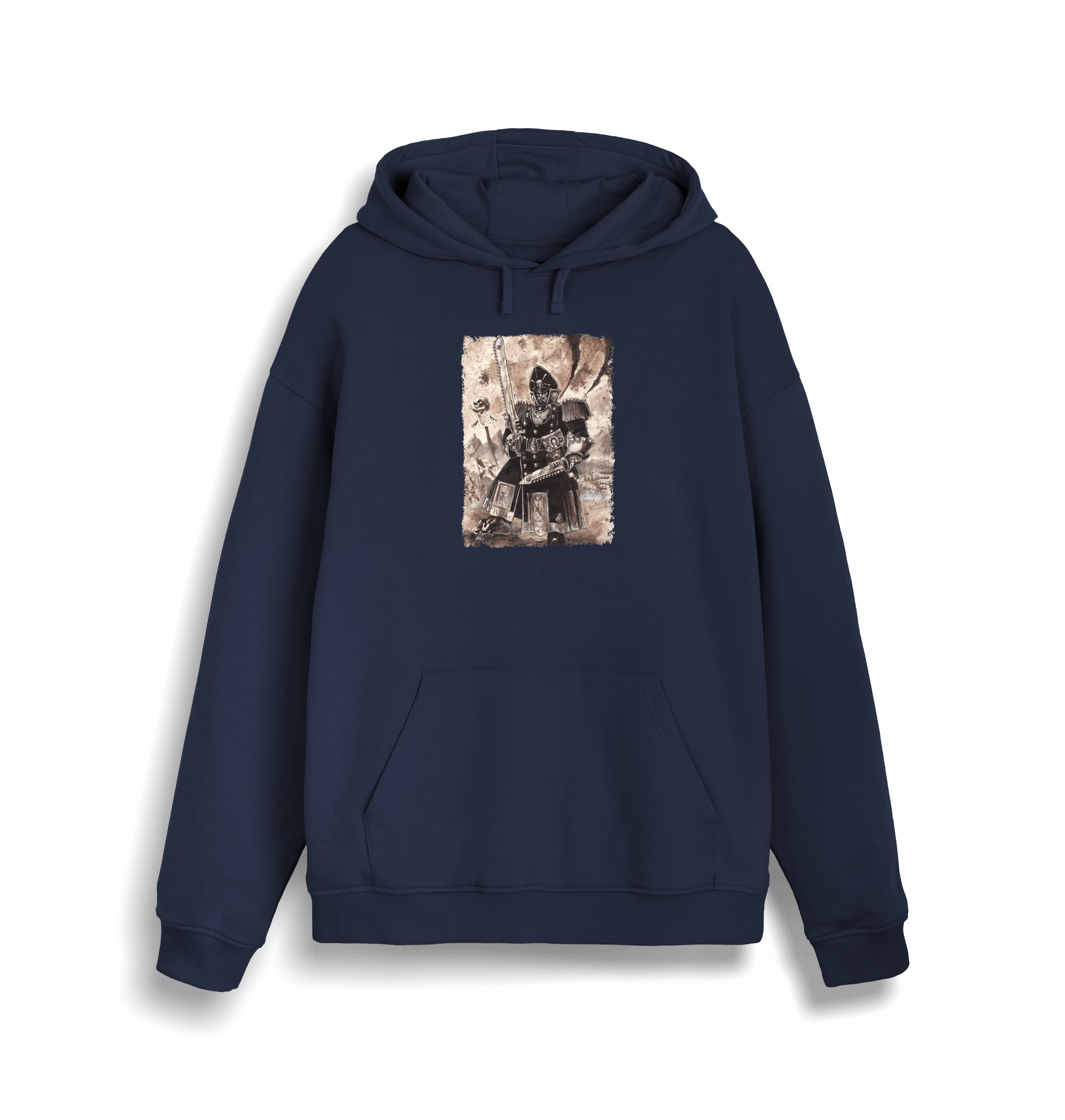 French Navy Printed Sweater Front