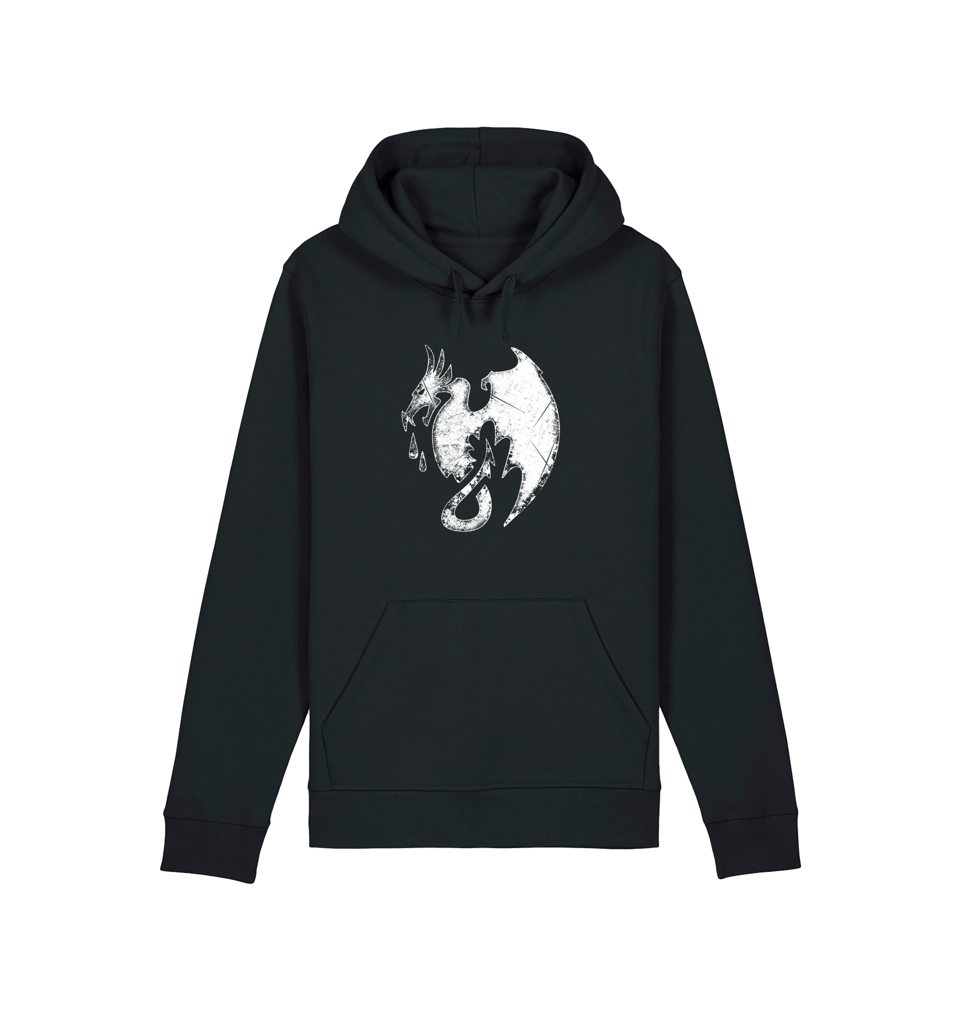 Black Printed Hoody Front