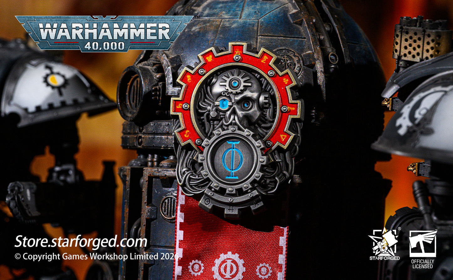 Starforged Warhammer 40,000 Seal of Omnissiah Machine God Deus Mechanicus Men's Brooch Pin Badge