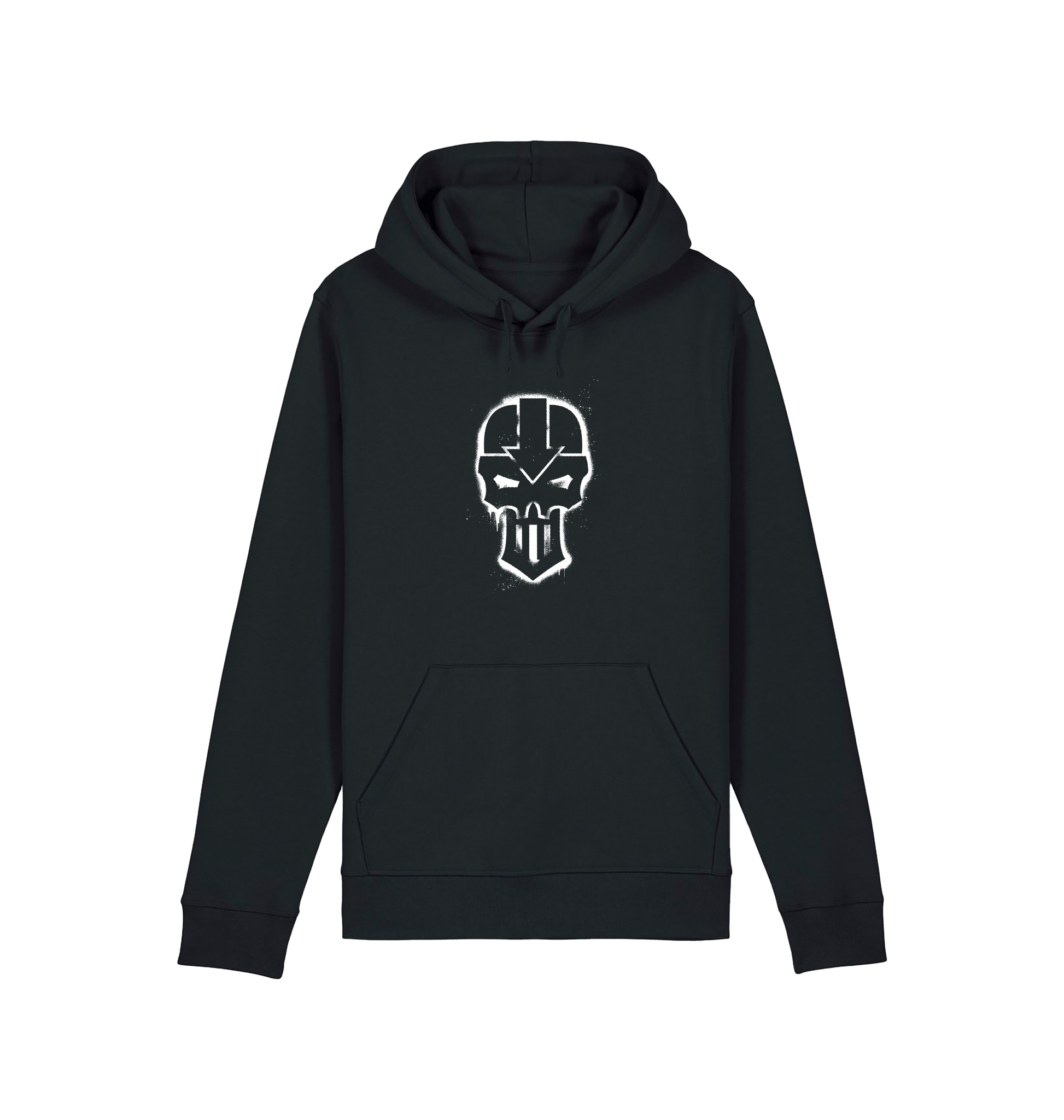 Black Printed Hoody Front