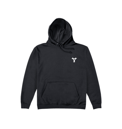 Jet Black Printed Hoody Front