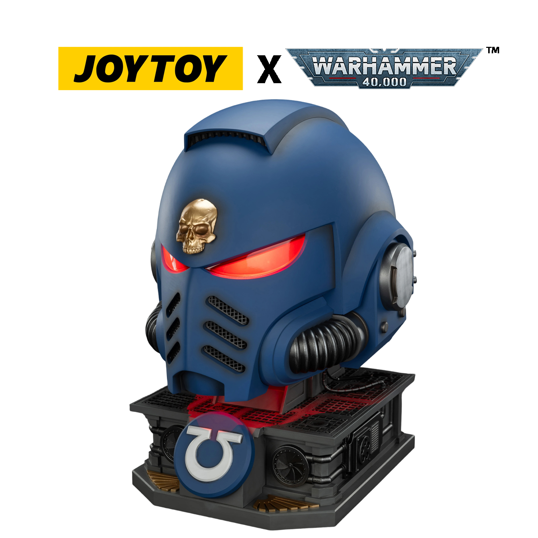 JoyToy Warhammer 40,000: Ultramarines Captain Mk X Helmet and Display Stand (1/1 Scale) Preorder