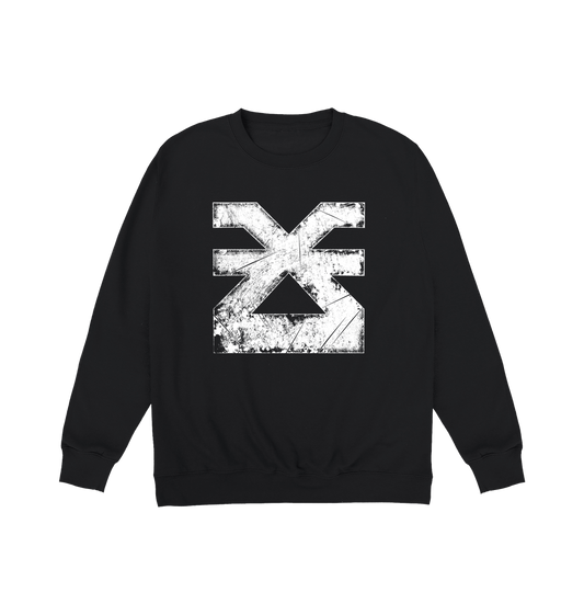 Deep Black Printed Sweater Front