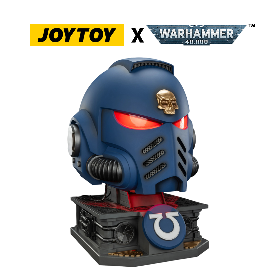 JoyToy Warhammer 40,000: Ultramarines Captain Mk X Helmet and Display Stand (1/1 Scale) Preorder