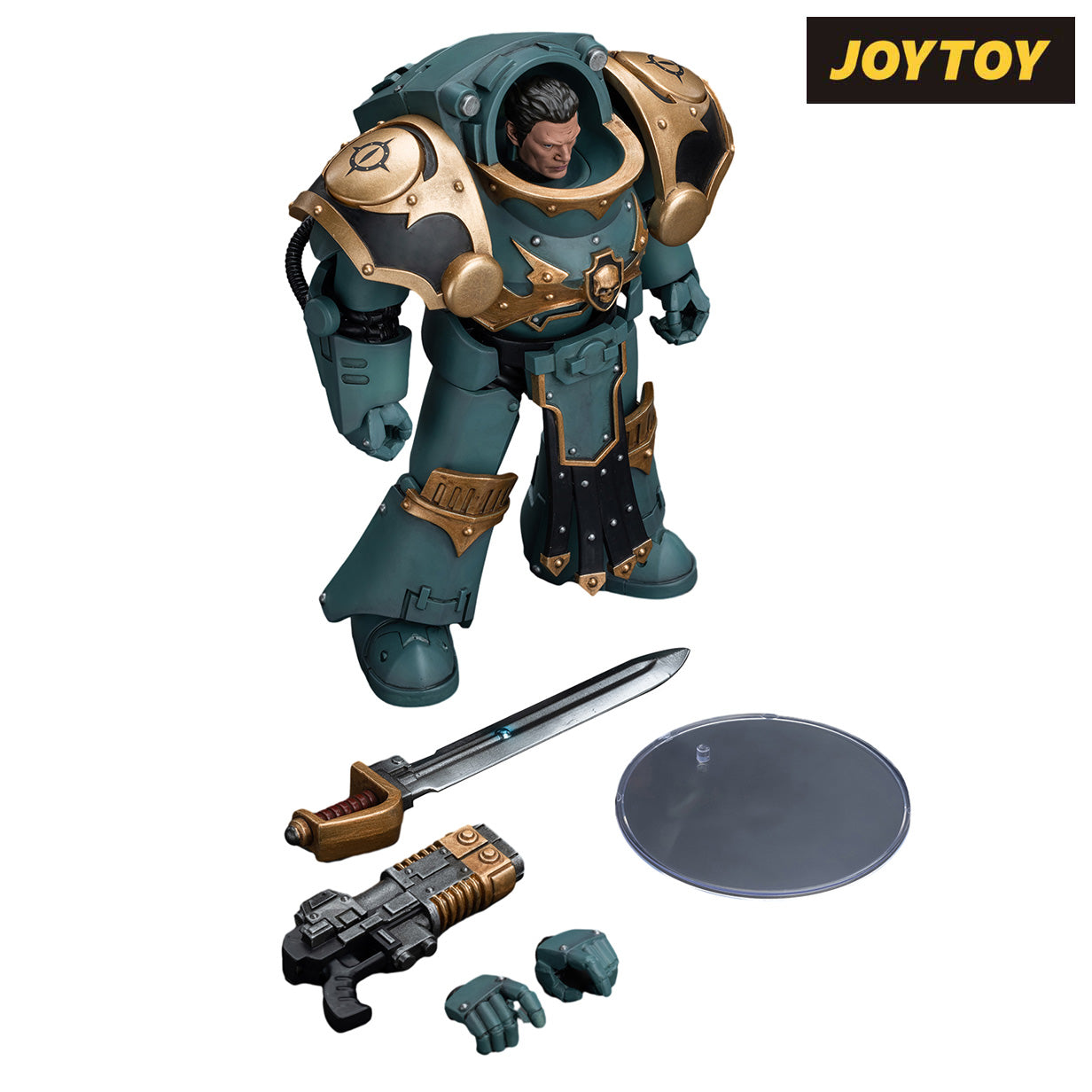 JoyToy Warhammer The Horus Heresy Action Figure - Sons of Horus Tartaros Terminator Squad Sergeant with Volkite Charger and Power Sword (1/18 Scale) Preorder