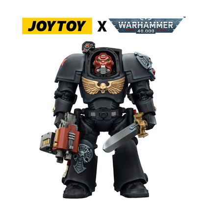JoyToy Warhammer 40,000 Action Figure - Black Templars, Terminator 1 with Power Sword and Storm Bolter (1/18 Scale) Preorder
