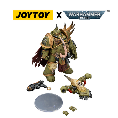JOYTOY Warhammer 40,000 Action Figure - Death Guard, Plague Marine Champion with Plasma Pistol and Power Fist (1/18 Scale) Preorder