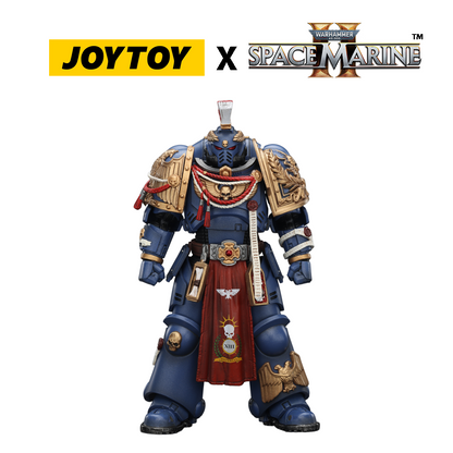 JoyToy Warhammer 40,000 Space Marine 2 Action Figure - Ultramarines, Relic Primus Armour, with Plasma Pistol and Combat Blade (1/18 Scale) Preorder