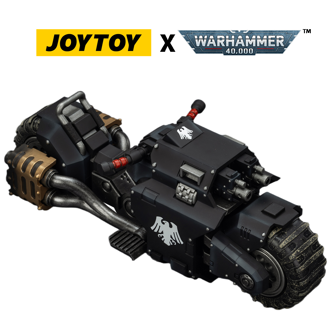 JOYTOY Warhammer 40,000 - Raven Guard, Raider-pattern Combat Bike with twin-linked bolt rifles (1/18 Scale) Preorder