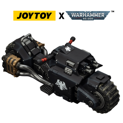 JOYTOY Warhammer 40,000 - Raven Guard, Raider-pattern Combat Bike with twin-linked bolt rifles (1/18 Scale) Preorder