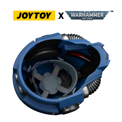 JoyToy Warhammer 40,000: Ultramarines Captain Mk X Helmet and Display Stand (1/1 Scale) Preorder