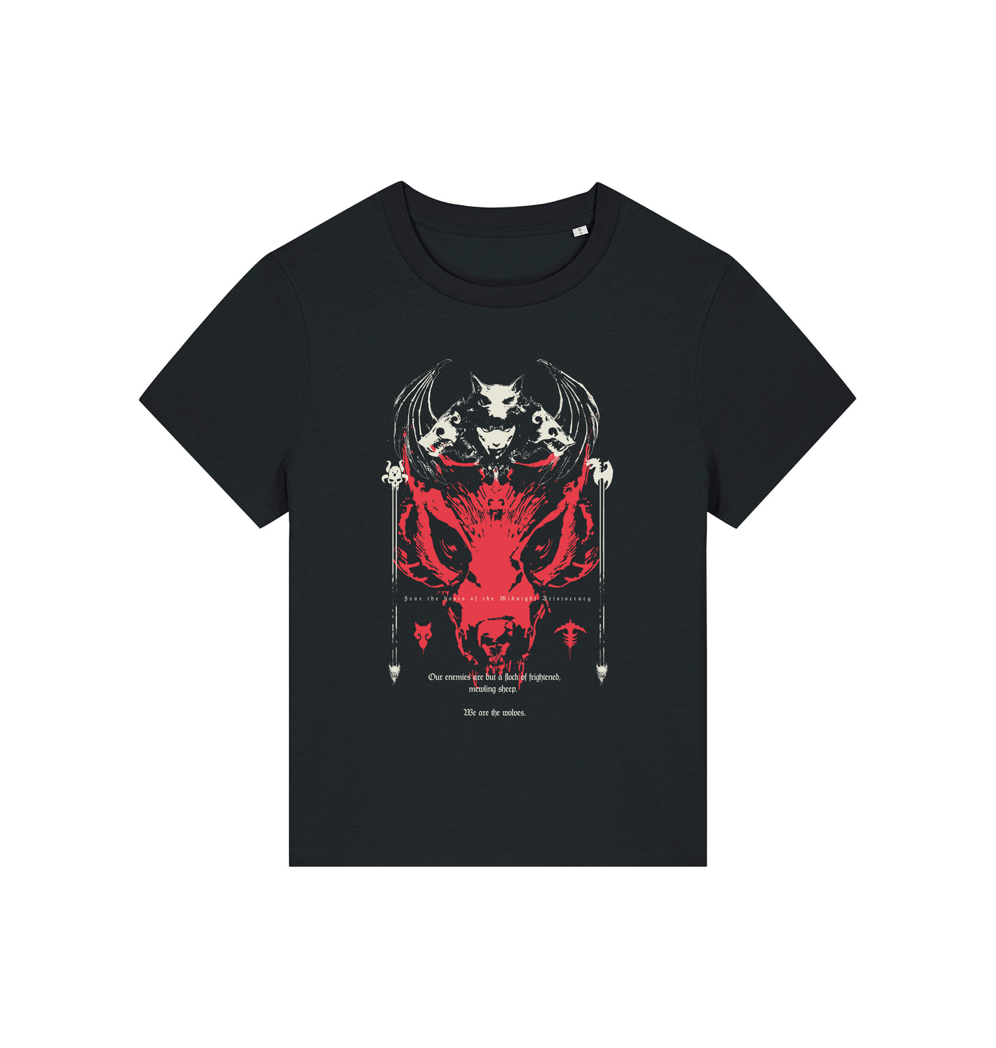 Black Printed T-shirt Front