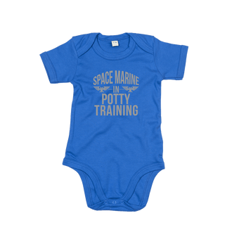 Organic Cobalt Blue Space Marine In Potty Training V2 Baby Bodysuit