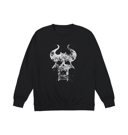 Deep Black Printed Sweater Front