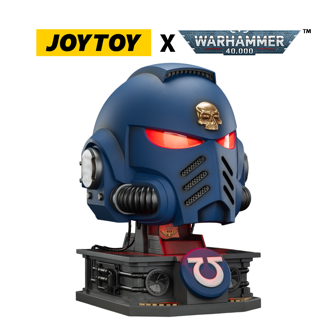 JoyToy Warhammer 40,000: Ultramarines Captain Mk X Helmet and Display Stand (1/1 Scale) Preorder
