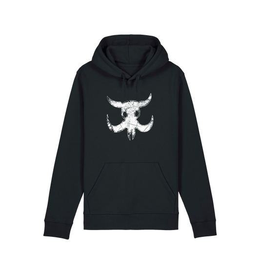 Black Printed Hoody Front