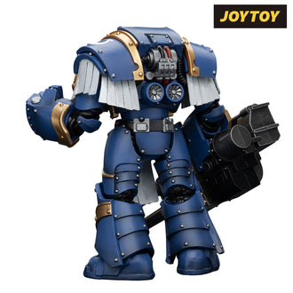 JoyToy Warhammer The Horus Heresy Action Figure - Ultramarines  Cataphractii Terminator Squad  Terminator with Reaper Autocannon (1/18 Scale)