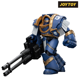 JoyToy Warhammer The Horus Heresy Action Figure - Ultramarines  Cataphractii Terminator Squad  Terminator with Reaper Autocannon (1/18 Scale) Preorder