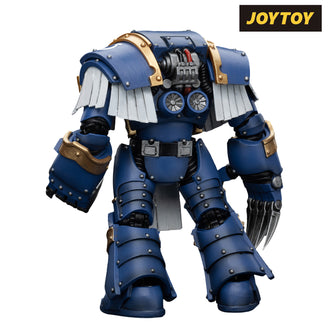 JoyToy Warhammer The Horus Heresy Action Figure - Ultramarines  Cataphractii Terminator Squad  Terminator with Lightning Claws (1/18 Scale) Preorder