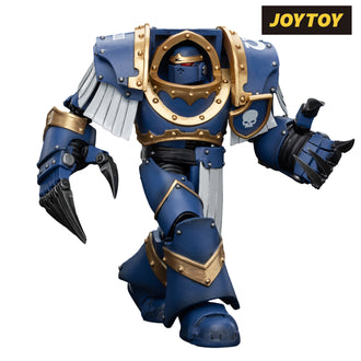 JoyToy Warhammer The Horus Heresy Action Figure - Ultramarines  Cataphractii Terminator Squad  Terminator with Lightning Claws (1/18 Scale) Preorder