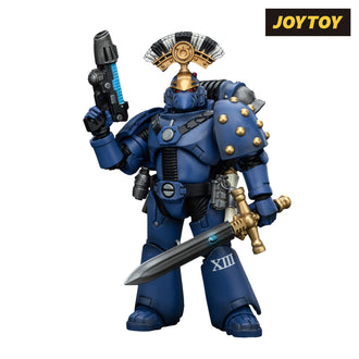 JoyToy Warhammer The Horus Heresy Action Figure - Ultramarines, Legion MkVI Tactical Squad, Sergeant with Plasma Pistol and Power Sword (1/18 Scale) Preorder