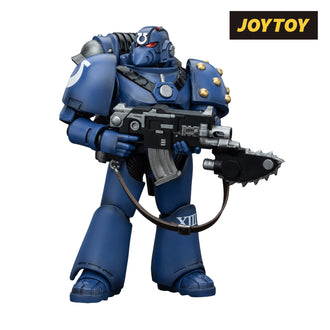 JoyToy Warhammer The Horus Heresy Action Figure - Ultramarines, Legion MkVI Tactical Squad, Legionary with Bolter & Chainblade (1/18 Scale)