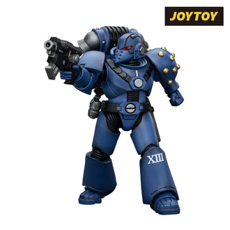 JoyToy Warhammer The Horus Heresy Action Figure - Ultramarines, Legion MkVI Tactical Squad, Legionary with Bolter & Chainblade (1/18 Scale) Preorder