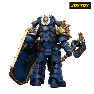 JoyToy Warhammer The Horus Heresy Action Figure - Ultramarines, Invictarus Suzerain #1 with Bolt Pistol, Legatine Axe and Argyrum Pattern Boarding Shield (1/18 Scale) Preorder