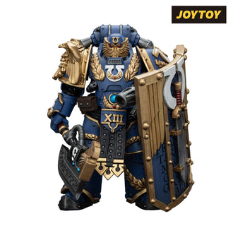 JoyToy Warhammer The Horus Heresy Action Figure - Ultramarines, Invictarus Suzerain #2 with Plasma Pistol, Legatine Axe and Argyrum Pattern Boarding Shield (1/18 Scale)