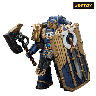 JoyToy Warhammer The Horus Heresy Action Figure - Ultramarines, Invictarus Suzerain #2 with Plasma Pistol, Legatine Axe and Argyrum Pattern Boarding Shield (1/18 Scale) Preorder