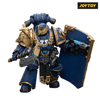 JoyToy Warhammer The Horus Heresy Action Figure - Ultramarines, Invictarus Suzerain #2 with Plasma Pistol, Legatine Axe and Argyrum Pattern Boarding Shield (1/18 Scale) Preorder