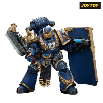 JoyToy Warhammer The Horus Heresy Action Figure - Ultramarines, Invictarus Suzerain #2 with Plasma Pistol, Legatine Axe and Argyrum Pattern Boarding Shield (1/18 Scale) Preorder