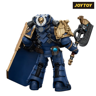 JoyToy Warhammer The Horus Heresy Action Figure - Ultramarines, Invictarus Suzerain #3 with Plasma Pistol, Legatine Axe and Argyrum Pattern Boarding Shield (1/18 Scale) Preorder