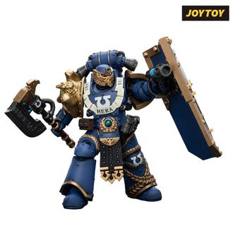 JoyToy Warhammer The Horus Heresy Action Figure - Ultramarines, Invictarus Suzerain #3 with Plasma Pistol, Legatine Axe and Argyrum Pattern Boarding Shield (1/18 Scale)