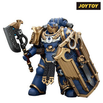 JoyToy Warhammer The Horus Heresy Action Figure - Ultramarines, Invictarus Suzerain #4 with Bolt Pistol, Legatine Axe and Argyrum Pattern Boarding Shield (1/18 Scale) Preorder