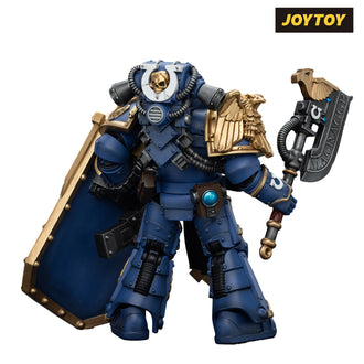 JoyToy Warhammer The Horus Heresy Action Figure - Ultramarines, Invictarus Suzerain #4 with Bolt Pistol, Legatine Axe and Argyrum Pattern Boarding Shield (1/18 Scale)